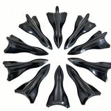 AutoBizarre 10 Pcs Car Roof Black Shark Fin Diffuser Spoiler Decorative Sticker Universal for All Cars, SUVs, Trucks, etc.