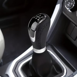 AutoBizarre Black Leather MOMO Car 5/6/5+R Speed Gear Shift Knob for All Manual Transmission Cars