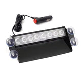 AutoBizarre 12V Car Dash Emergency Warning Strobe Red Blue Flasher Windshield Sucker 8 LED Light with Multiple Flashing Modes for All Cars, Emergency Vehicles, etc.