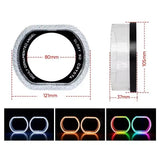 AutoBizarre 2Pcs 3 Inch LED Angel Eyes Halo Ring Headlight Shrouds Cover Mask 5D Crystal RGB DRL Lights with Mobile Application Control for All Cars, Vans, SUVs, etc