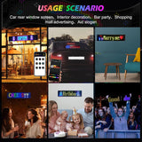 AutoBizarre 23 x 5 Inches Flexible Waterproof DIY Customizable LED Matrix Panel Display Screen Sign Board with Mobile Application and Remote Control for Cars, Home, Office, Shops etc