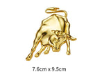 AutoBizarre 3D Raised Ox Bull Metal Monogram Emblem Badge Sticker for All Cars & Bikes