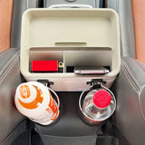 AutoBizarre Multifunctional Car Armrest Storage Box with 2 Foldable Cup Holders / Glass Holder , Tissue Paper Dispenser , Mobile Holder , Storage Pocket