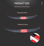 AutoBizarre Car Rear Trunk Tail Wing Adjustable Spoiler 3 Pcs set ABS Plastic Black-Red Trunk Lid Spoiler Universal for All Cars