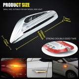AutoBizarre 2Pcs Blade Shape Blade Style Car Styling LED Side Fender Lights Double Colors Turn Signal Indicator Light (White & Amber) for All Cars, Trucks, SUVs, etc.