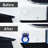 AutoBizarre Car Dummy Tow Hook Bumper Tow Hook 180 Degree Adjustable Self-Adhesive Round O-Shaped Vehicle Towing Hook for Car Decoration Universal for All Cars, SUV