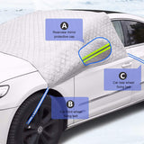AutoBizarre Car Front Window Windshield Sunshade Cover for Sun UV/Water/Snow/Ice/Frost Protection with Mirror Pockets - Universal for All Cars