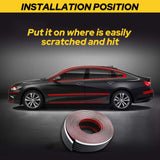 AutoBizarre Car Side Skirt Edge Anti-Collision Anti-Scratch Black Rubber & Chrome Tape Strip 6cm x 4mtrs for Car Door/Side Protection & Decoration Universal for All Cars