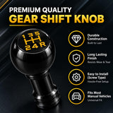 AutoBizarre 5 Speed Round Metal Gear Knob Gear Shifter Handle Knob for All Manual Transmission Cars
