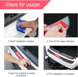 AutoBizarre 90cm x 7cm Black Red Car Rear Bumper Protector Guard Anti-Scratch Anti-Slip Car Trunk Door Sill Protector Rubber Strip for Trunk Protection and Decoration