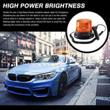 AutoBizarre 12V/24V Revolving Amber Yellow Orange Emergency Clearance Warning Strobe LED Beacon Lights with Magnectic Base & Cigarette Lighter Cord for All Cars, Trucks, Vans, SUVs, etc.