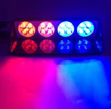 AutoBizarre 12V Car Dash Emergency Warning Strobe Red Blue Flasher Windshield Sucker 16 LED Light with Multiple Flashing Modes for All Cars, Emergency Vehicles, etc.