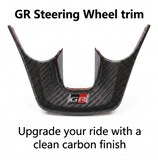 AutoBizarre Car Styling Carbon Fiber GR Steering Wheel Trim Compatible with Toyota Fortuner & Hilux 2015 onwards Steering Wheel