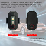 AutoBizarre Anti-Collision Waterproof 7 Color Rechargeable Mini LED Strobe Light Aeroplane Aircraft Drone Warning Flying Signal Safety Strobe Flashing Light for Car Motorcycle Bike Bicycle Drone Helmet