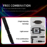AutoBizarre Set of 4 pcs RGB Muticolor Music Controlled Smoked Shell Raptor Style Car Front Grill DRL Emergency Warning Off-Roading Lights With App and Remote Control for All Cars, Vans, SUV, Trucks