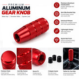 AutoBizarre 10cm Aluminum Alloy Weighted Car Gear Shift Knob Stick Lever Handle with Adaptors for Most Automatic Manual Vehicle
