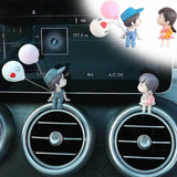 AutoBizarre Car Dashboard Accessories Cute Couple with Balloon Figurines Toys Gift Showpiece Desk Decoration Car Interior Decoration