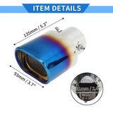 AutoBizarre Stainless Steel Burnt Blue Holographic Blue Square Shaped Pipe Car Exhaust Tail Muffler Grilled Silencer Tip Car End Pipe Tail Exhaust Show Pipe Universal for All Cars (Square Pipe Straight)
