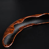 AutoBizarre Car Anti Skid Non Slip Wood Grain Finish Steering Wheel Grip Covers Decoration Universal for All Cars - Set of 2 pcs