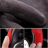 AutoBizarre Car Anti Skid Non Slip Suede Steering Wheel Grip Covers Decoration Universal for All Cars - Set of 2 pcs