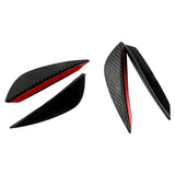 AutoBizarre Car Front Bumper Lip Splitter Fins Carbon Fiber Rubber Rear Diffuser- Set of 4 Pcs Bumper Knife