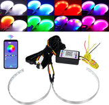 AutoBizarre Demon Eye Devil Angel Eyes RGB Halo Rings for Car & Motorcycle Projector Lenses Decorative Lights for Headlight & Taillight with App Remote Control - Set of 2