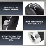 AutoBizarre Black Leather MOMO Car 5/6/5+R Speed Gear Shift Knob for All Manual Transmission Cars