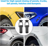 AutoBizarre Car Bumper Security Hook Lock Clips Kit Quick Release Fasteners Bumper Clips for Car Bumpers, Fenders, Trunk and Hatch Lids Compatible with All Cars (Set of 2) (Black Carbon Fiber)
