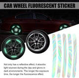 AutoBizarre 20pcs Holographic Luminous Anti-Collision Glow in the dark Wheel Rim Stickers Night Reflective Tape Warning Sticker for Decoration Universal for All Cars Bikes Motorcycles Bicycle Trucks