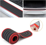AutoBizarre 90cm x 7cm Black Red Car Rear Bumper Protector Guard Anti-Scratch Anti-Slip Car Trunk Door Sill Protector Rubber Strip for Trunk Protection and Decoration