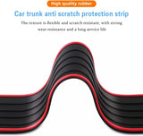 AutoBizarre 90cm x 7cm Black Red Car Rear Bumper Protector Guard Anti-Scratch Anti-Slip Car Trunk Door Sill Protector Rubber Strip for Trunk Protection and Decoration