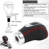 AutoBizarre Black Leather MOMO Car 5/6/5+R Speed Gear Shift Knob for All Manual Transmission Cars