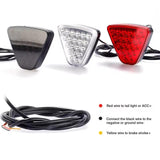AutoBizarre 12V F1 Style 20 LED Red Triangle Rear Third Flashing Tail Brake Lights Rear Bumper Pilot Flash Lamp Warning Strobe Stop Safety Light Universal for All Cars, Bikes, SUV, etc