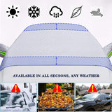 AutoBizarre Car Front Window Windshield Sunshade Cover for Sun UV/Water/Snow/Ice/Frost Protection with Mirror Pockets - Universal for All Cars