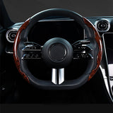 AutoBizarre Car Anti Skid Non Slip Wood Grain Finish Steering Wheel Grip Covers Decoration Universal for All Cars - Set of 2 pcs
