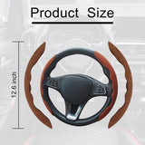 AutoBizarre Car Anti Skid Non Slip Suede Steering Wheel Grip Covers Decoration Universal for All Cars - Set of 2 pcs