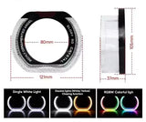 AutoBizarre 2Pcs 3 Inch LED Angel Eyes Halo Ring Headlight Shrouds Cover Mask 5D Crystal RGB DRL Lights with Mobile Application Control for All Cars, Vans, SUVs, etc