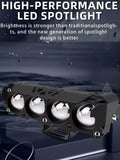 AutoBizarre Car Motorcycle 12V Headlight 4 Led Projector Lamp Dual Color Yellow White Fog Light Metal Body Spotlight Universal for All Bikes Cars SUVs etc.