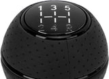 AutoBizarre 5 Speed Aluminum Base Metal Ring Leather Covered Gear Knob Gear Shifter Handle Knob For All Manual Transmission Cars