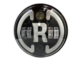AutoBizarre Headlight DRL with R Logo Projector Light for All Royal Enfield Bikes (7 inch), LED, White, Orange