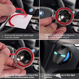 AutoBizarre Car Push Start Stop Button Ring Black Iron Man Cover for Button Protection and Decoration for All Cars
