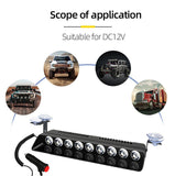 AutoBizarre 12V Car Dash Emergency Warning Strobe Red Blue White Flasher Windshield Sucker 9 LED light With Multiple Flashing Modes For All Cars, Emergency Vehicles, etc.