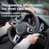 AutoBizarre Car Anti Skid Non Slip Leather Steering Wheel Grip Covers Decoration Universal for All Cars - Set of 2 pcs