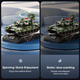 AutoBizarre Solar Powered Car Air Freshener Rotating Army Tank Shaped Perfume for Car Dashboard