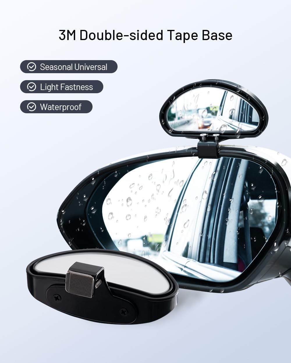 Bobasndm 2 In 1 Blind Spot Mirror,Convex Wide Angle Rear View Mirror 360 Degree Rotation Adjustable Universal Car Auxiliary Mirror Front Rear Wheels Obs - Foto 11