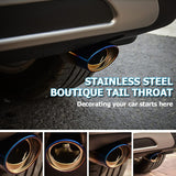 AutoBizarre Stainless Steel Burnt Blue Holographic Blue Oval Shaped Pipe Car Exhaust Tail Muffler Silencer Tip Car End Pipe Tail Exhaust Show Pipe Universal for All Cars (Multicolor Oval Pipe Straight)