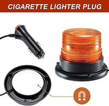 AutoBizarre 12V/24V Revolving Amber Yellow Orange Emergency Clearance Warning Strobe LED Beacon Lights with Magnectic Base & Cigarette Lighter Cord for All Cars, Trucks, Vans, SUVs, etc.
