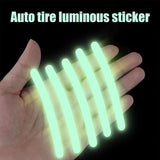 AutoBizarre 20pcs Holographic Luminous Anti-Collision Glow in the dark Wheel Rim Stickers Night Reflective Tape Warning Sticker for Decoration Universal for All Cars Bikes Motorcycles Bicycle Trucks