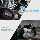AutoBizarre Bat Shaped 2 in 1 Car Rear View Mirror Rain Eyebrow Weatherstrip Auto Mirror Rain Shield in Carbon Fiber Finish with Adjustable Blind Spot Mirror Set of 2 pcs Compatible with All Cars