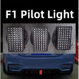 AutoBizarre 12V F1 Style 72 LED Red Rectangle Rear Third Flashing Tail Brake Lights Rear Bumper Pilot Flash Lamp Warning Strobe Stop Safety Light Universal for All Cars, Bikes, SUV, etc